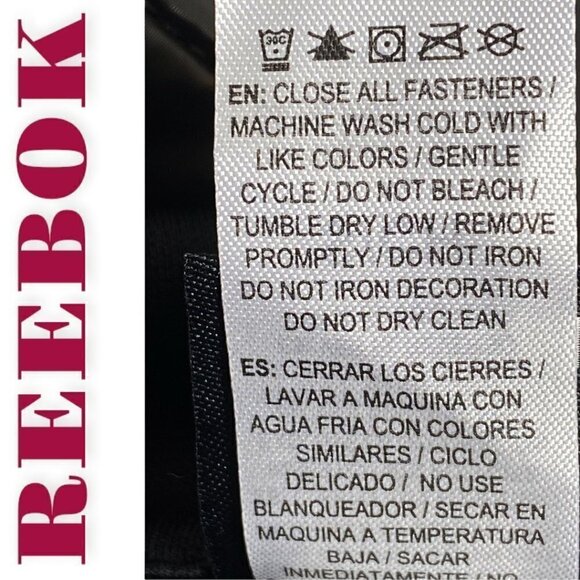 NWOT REEBOK Alpine Black Stretchy Quilted Mock Neck Full Zip Active Jacket Small - Picture 8 of 10